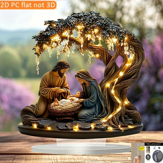 1pcs Nativity Scene Desktop Decoration - 2D Acrylic Classic Design Suitable for Home and Office Christmas Festival Decorations